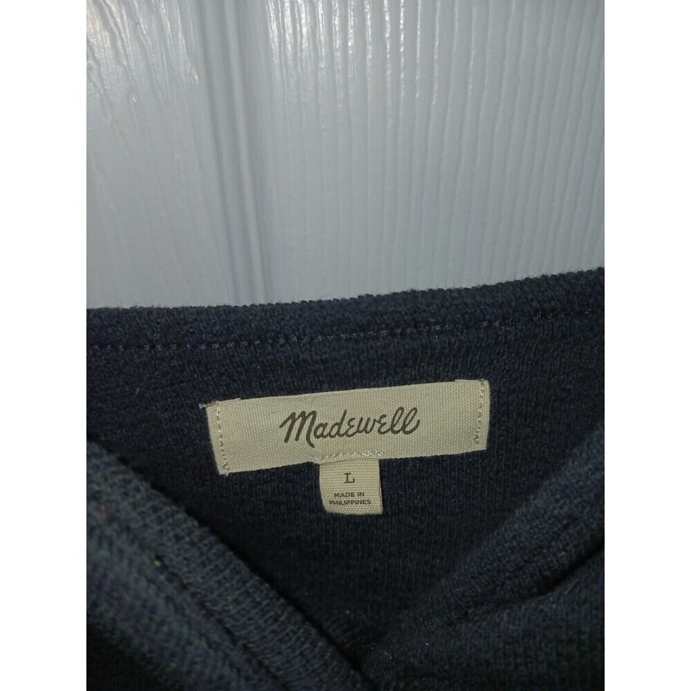 MADEWELL Women's Crop Tank Top Large Black Cutout Knot-Front Cotton‎ NJ776 Sp23 - Picture 3 of 8
